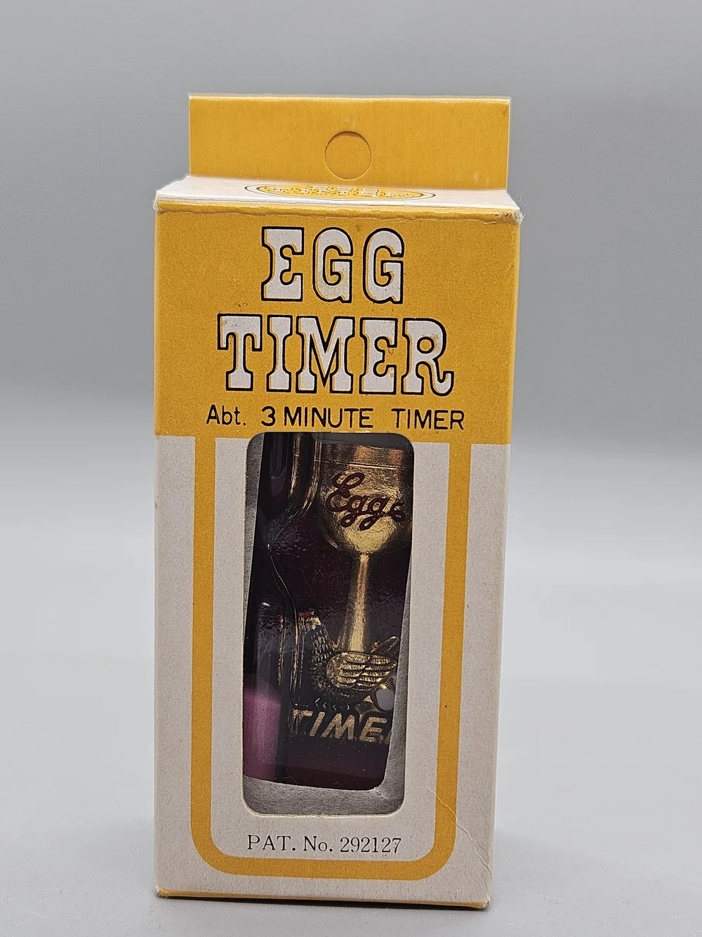 Vintage MCM Clear Red Acrylic Lucite 3 Min Egg Timer Hourglass Japan Boxed 3.5
